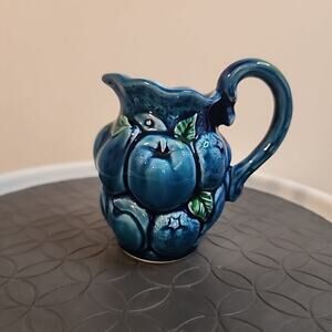 VtG 1960 INARCO Blue Indigo Mood Pitcher/creamer 4 In Tall Handle Japan E3719